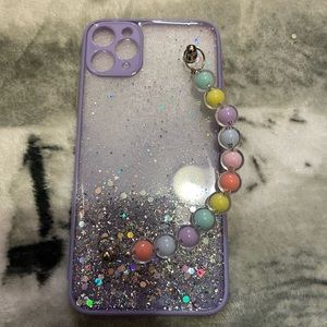 SEQUIN DECOR HAND STRAP PHONE CASE